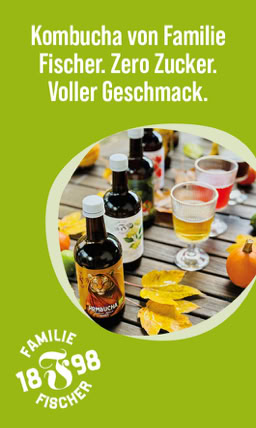 Wieviel Zucker trinkt man - Fischer Kombucha, zero Zucker