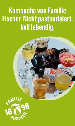 Unpasteurisierter Kombucha - Familie Fischer 1898